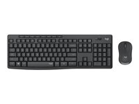 Logitech MK295 Silent - Sæt med mus og tastatur - trådløs - 2.4 GHz - Pan Nordic - grafit 920-009810