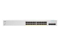 Cisco Business 220 Series CBS220-24FP-4G - Switch - smart - 24 x 10/100/1000 (PoE+) + 4 x Gigabit SFP (uplink) - monterbar på stativ - PoE+ (382 W) CBS220-24FP-4G-EU