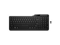HP 475 - Tastatur - dobbelt-tilstand, multi-enhed, kompakt, 2-zone layout, lavprofil nøglerejse, 12 programmerbare knapper - trådløs - 2.4 GHz, Bluetooth 5.3 - Pan Nordic - jet black 7N7B9AA#UUW
