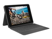 Logitech Rugged Folio - Tastatur og folio-kasse - Apple Smart connector - QWERTY - US International - grafit - for Apple 10.9-inch iPad (10. generation) 920-011208
