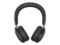 Jabra Evolve2 75 - Headset - på øret - Bluetooth - trådløs - aktiv støjfjerning - USB-A - støjisolerende - sort - med opladningsstander - Certified for Microsoft Teams 27599-999-989