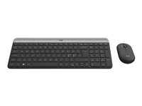 Logitech Slim Wireless Combo MK470 - Sæt med mus og tastatur - trådløs - 2.4 GHz - Nordisk - grafit 920-009200