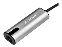 StarTech.com 2.5GbE USB C to Ethernet Adapter NBASE-T NIC, USB 3.0 Type C 2.5/1 Gigabit/100 Mbps Multi Speed Network/USB 3.1 Laptop to RJ45/LAN Thunderbolt 3 Compatible/MacBook Pro Surface - Type-C to Ethernet - Netværksadapter - USB-C - 10M/100M/1G/2,5 Gigabit Ethernet x 1 + USB 3.0 - sort, space grey US2GC30