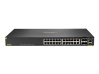 HPE Aruba Networking CX 6200F 24G 4SFP Switch - Switch - Max. Stacking Distance 10 km - L3 - Administreret - 24 x 10/100/1000 + 4 x 100/1000 SFP - front og side til ryg - monterbar på stativ S0M81A#ABB