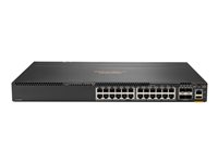 HPE Aruba 6300F - Switch - L3 - Administreret - 24 x 10/100/1000 + 4 x 1 Gigabit/10 Gigabit/25 Gigabit/50 Gigabit SFP56 (uplink/stacking) - front og side til ryg - monterbar på stativ JL668A#ABB