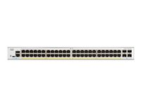 Cisco Catalyst 1200-48P-4X - Switch - L3 - smart - 48 x 10/100/1000 (PoE+) + 4 x 10 Gigabit SFP+ - monterbar på stativ - PoE+ (375 W) C1200-48P-4X