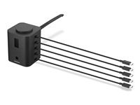 Lenovo Smart Charger - Opladningsstation - 19 Watt - 1 A - 5 output-stikforbindelser (USB-C) - sort - Global 40G0SC65WW