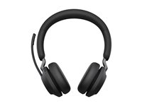 Jabra Evolve2 65 UC Stereo - Headset - på øret - Bluetooth - trådløs - USB-C - støjisolerende - sort - med opladningsstander 26599-989-889