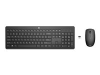 HP 235 - Sæt med mus og tastatur - full size - trådløs - 2.4 GHz - sort 1Y4D0UT