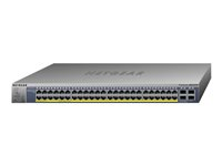 NETGEAR Smart GS752TP - Switch - L3 Lite - smart - 8 x 10/100/1000 (PoE+) + 40 x 10/100/1000 (PoE) + 4 x SFP - desktop, monterbar på stativ - PoE+ (384 W) GS752TP-300EUS