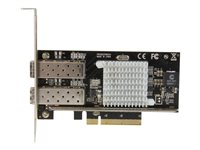 StarTech.com 10G Network Card - 2x 10G Open SFP+ Multimode LC Fiber Connector - Intel 82599 Chip - Gigabit Ethernet Card (PEX20000SFPI) - Netværksadapter - PCIe 2.0 x8 lavprofil - 10GbE - 10GBase-LR, 10GBase-SR, 10GBase-LRM - sort - for P/N: BNDTB10GI, BNDTB210GSFP, BNDTB310GNDP, BNDTB410GSFP, BNDTB4M2E1, BNDTBUSB3142 PEX20000SFPI