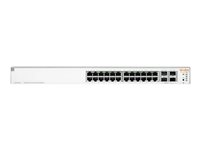 HPE Networking Instant On 1930 24G Class4 PoE 4SFP/SFP+ 370W Switch - Switch - L3 - Administreret - 24 x 10/100/1000 (PoE) + 4 x 1 Gigabit / 10 Gigabit SFP+ - monterbar på stativ - PoE (370 W) JL684B#ABB